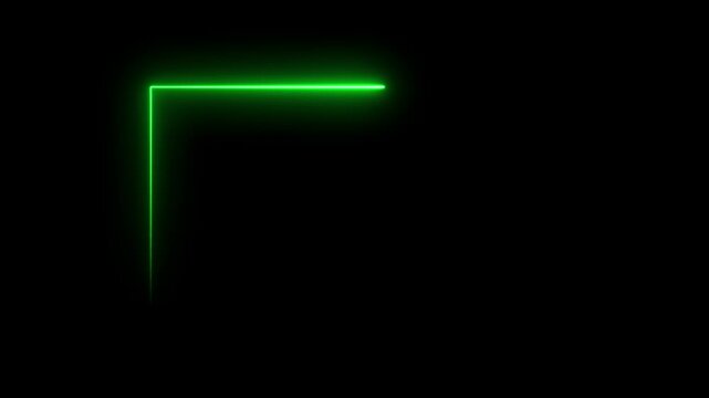 nimation of Glowing Neon light frame style rectangle icon 4k animation. black background