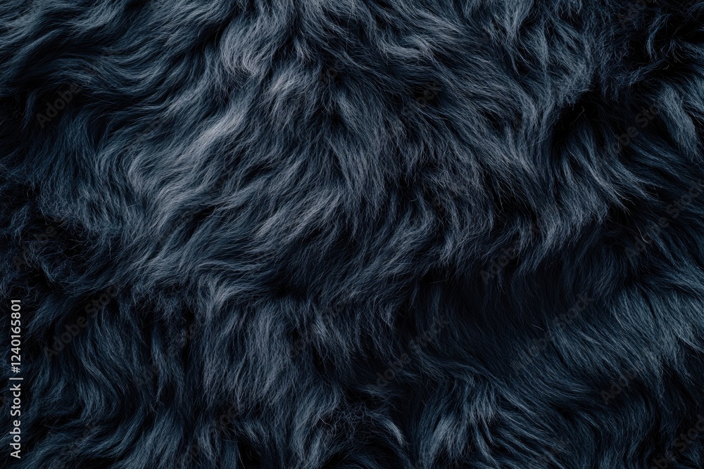 Aufkleber dark blue fluffy fur texture close up with wavy pattern and soft appearance for background