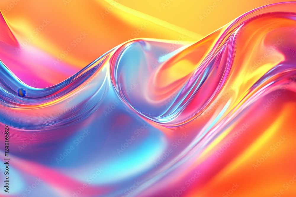 Aufkleber abstract flowing liquid with vibrant colors and smooth curves creating a modern design