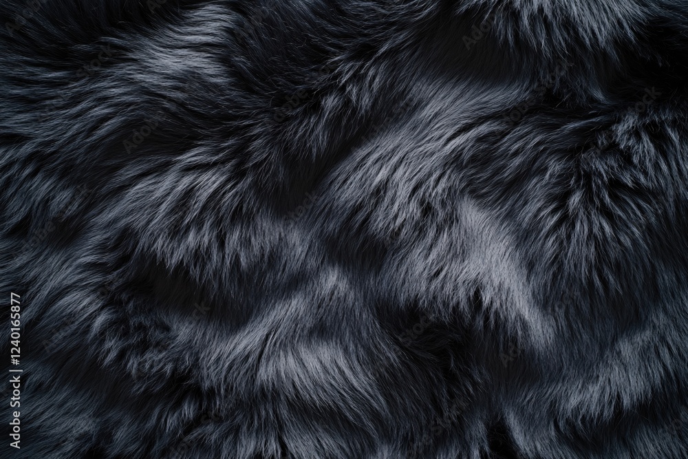 Aufkleber dark gray fur texture with soft hairs creating a luxurious and cozy abstract background