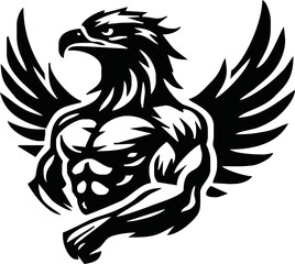Body Builder Character with Eagle Head
