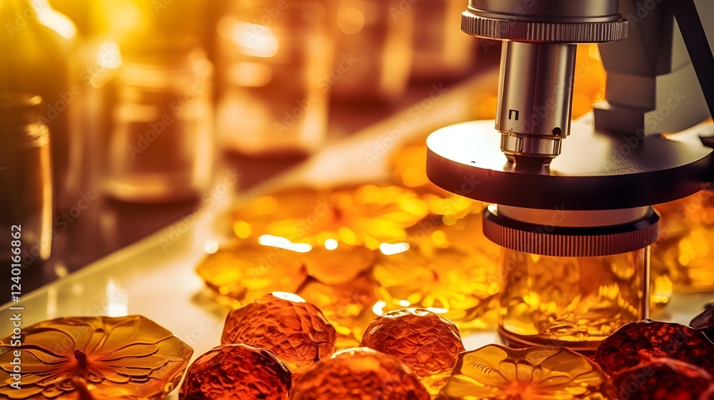 Poster captivating close up view of a microscope examining a biological sample revealing intricate details 