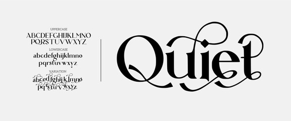 Elegant alphabet letters font logo. Typography luxury classic lettering serif fonts decorative wedding vintage retro logos, design for fashion,beauty shop and brand . vector illustration © Awib