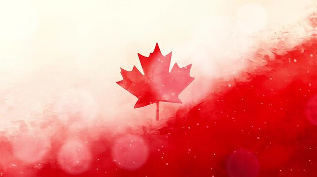 Canda Flag Colorful Background Loop. Maple Leaf Symbol.