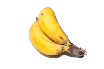 Wonderful yellow twin bananas were displayed all around