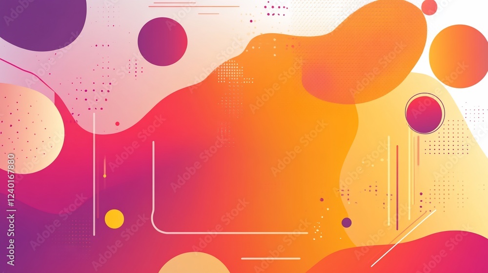 Poster abstract geometric background with gradients and various shapes and lines