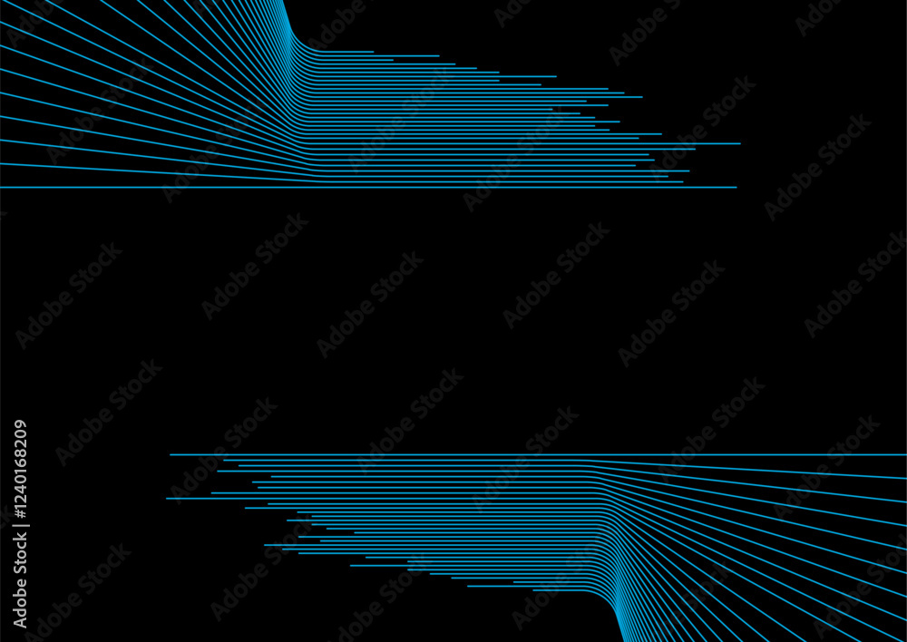 Poster Blue minimal tech lines abstract futuristic glowing background. Vector digital art design
