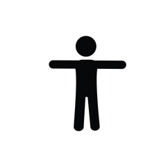 icon of a human with both arms raised at shoulder