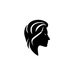 Elegant Woman Profile: A Black and White Silhouette Art Design. This vector graphic is perfect for beauty, fashion, and feminine-themed projects.