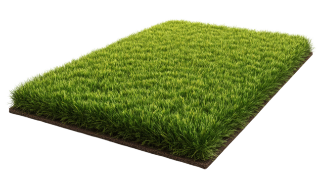 Conceptual representation of green grass for architectural and landscape design with a transparent background suitable for various applications