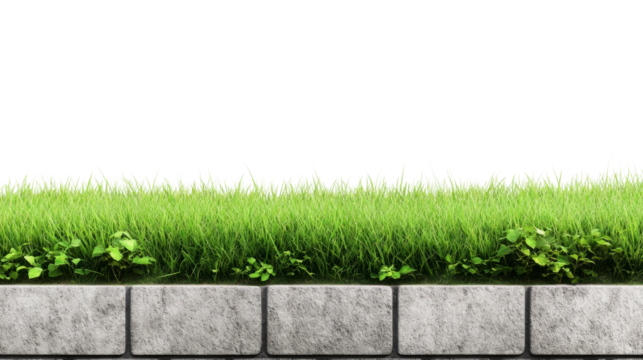 Exploring architectural and landscaping concepts with green grass and stone detail for outdoor design