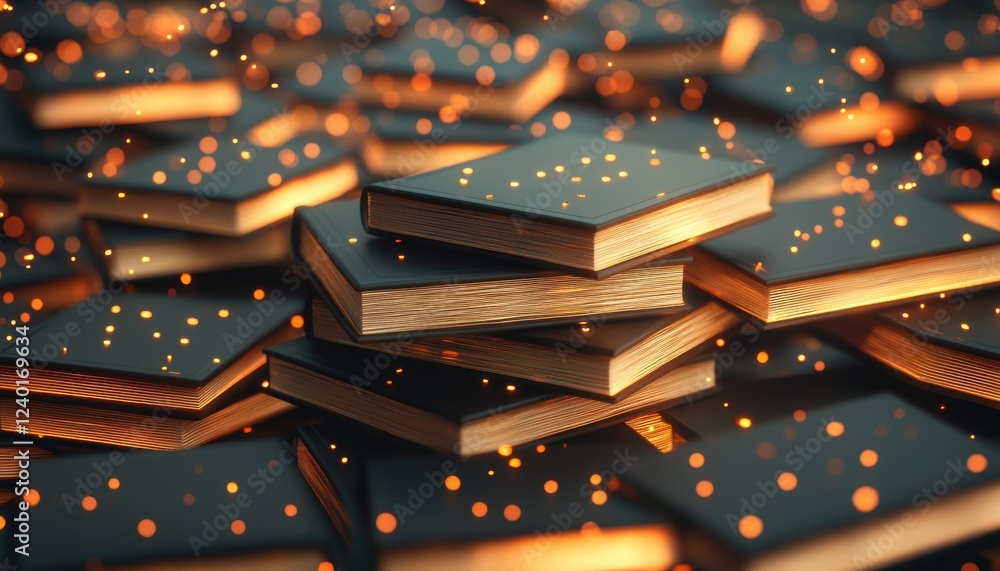 Poster personal growth through lifelong learning. abstract layered composition with glowing elements and te