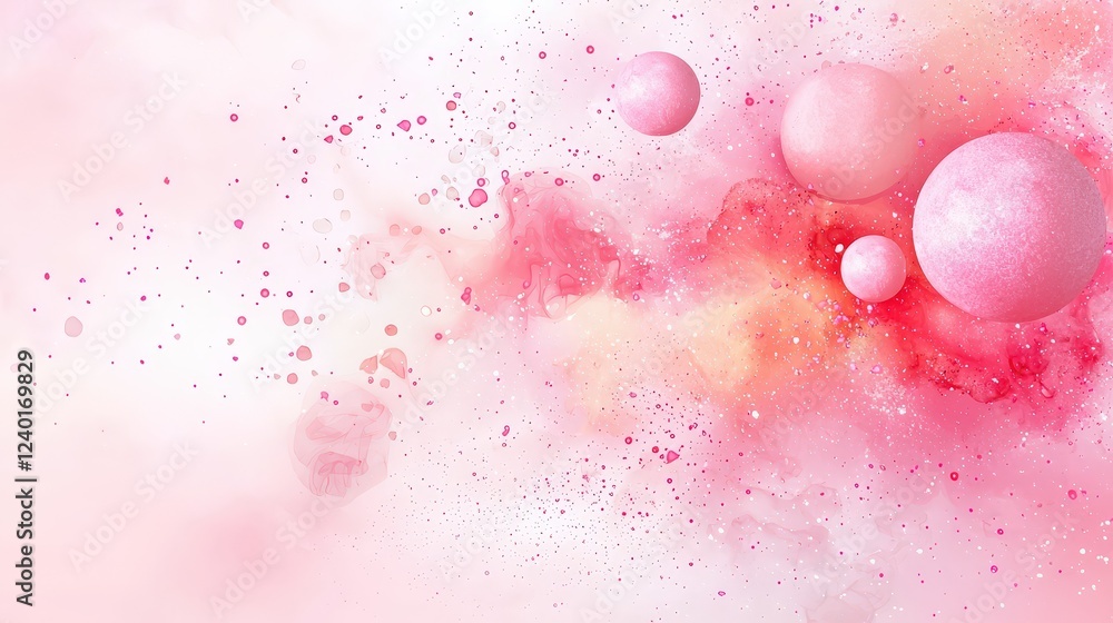 Poster a soft and gentle pastel pink background with dreamy textures, perfect for creating a calming and de