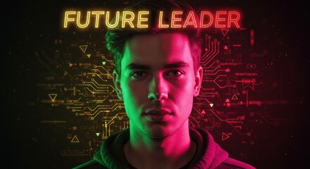 Young Man Embodies Future Leadership Through Technology