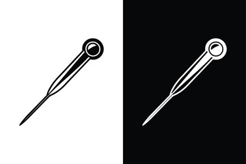 Creative Medical Needle icon Silhouette for Visual Projects. needle, icon, vector, illustration