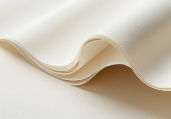 Soft, creamy white paper sheets, elegantly folded and curved.