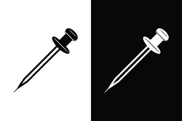 Needle icon silhouette Symbols for Vaccines & Medical Graphics. needle, icon, vector, illustration