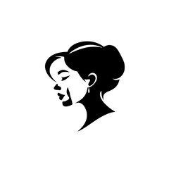 Elegant Woman Profile: Monochrome Beauty Portrait, Vector Graphic Design.  A stylish, minimal illustration perfect for fashion, beauty, and profile designs.