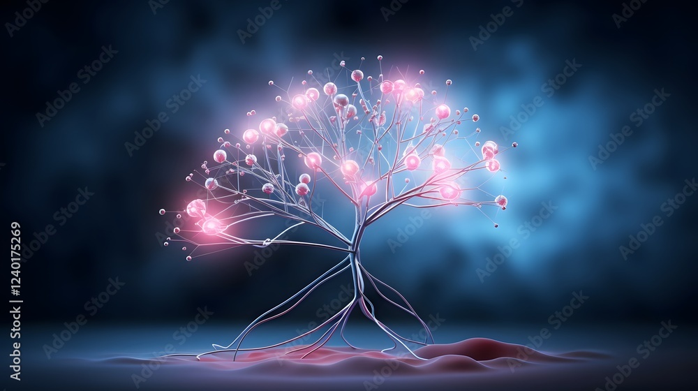 Aufkleber glowing cybernetic brain implant with neural connections symbolizing futuristic technology and innov