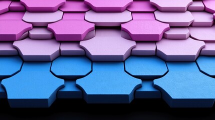 Obraz premium Abstract Pink Blue Hexagon Pattern Background