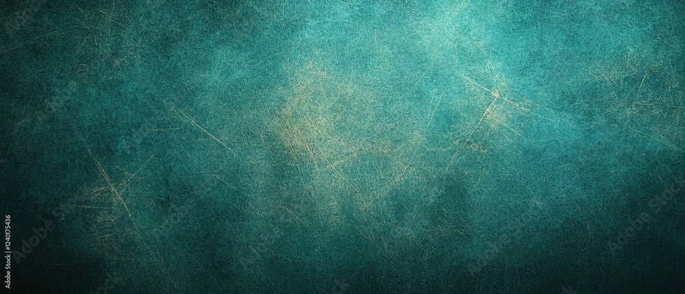 Poster distressed teal surface with subtle scratches and a gradient light effect for background use