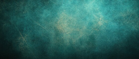 Obraz premium Distressed teal surface with subtle scratches and a gradient light effect for background use