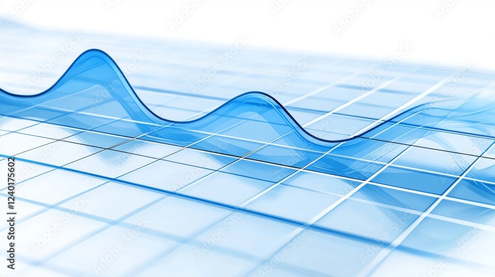 Poster abstract blue wave over graph background representing data analysis and business trends visualizatio
