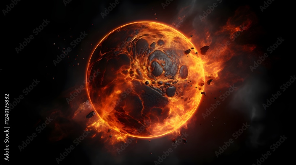 Poster detailed digital rendering of an exoplanet discovery showcasing the visualization of scientific data