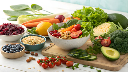 Fresh Healthy Ingredients for Colorful and Nutritious Meal Prep