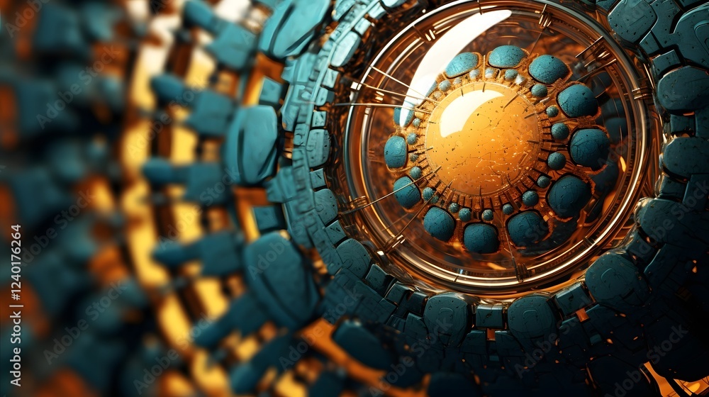 Poster captivating bioengineering advancements with vibrant futuristic aesthetics an abstract and imaginati