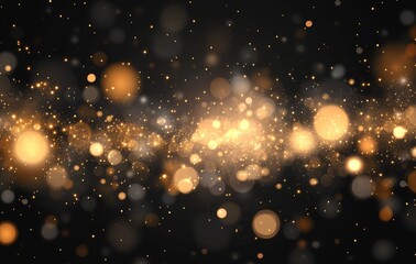 Gold sparkle light bokeh night background