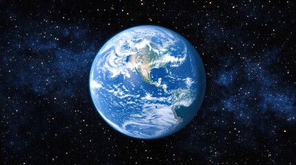 Fototapeta premium Earth, planet, space, cosmos, galaxy, stars, universe, world, globe, blue, clouds, continents, oceans, atmosphere, night, sky, dark, celestial, cosmic, astronomy, solar, system, satellite