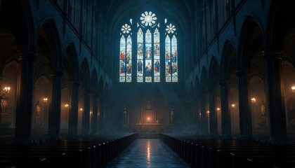 interior of church Generative AI	
