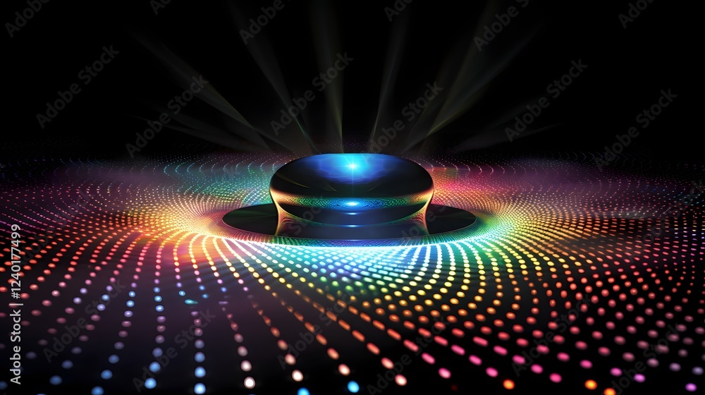 Poster mesmerizing 3d holographic black hole simulation visualizing the complex cosmic phenomena and myster