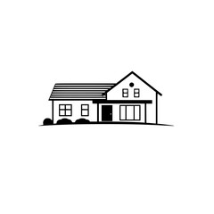 Modern House Exterior Design: A Minimalist Architectural Illustration