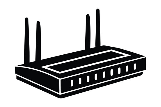 black router with antennas clip art preview