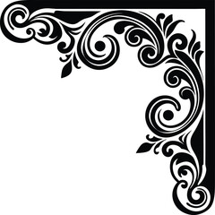 Black Corner Pattern Vector with Cultural and Artistic Flair Celtic Knots style