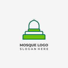 Elegant Semi Lineart Mosque Dome Logo 