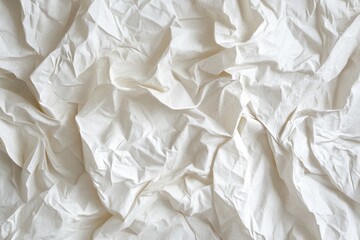 Obraz premium Crumpled white fabric texture, background, design