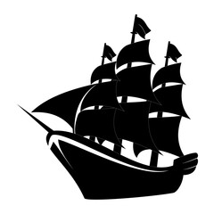 silhouette of a ship sailing