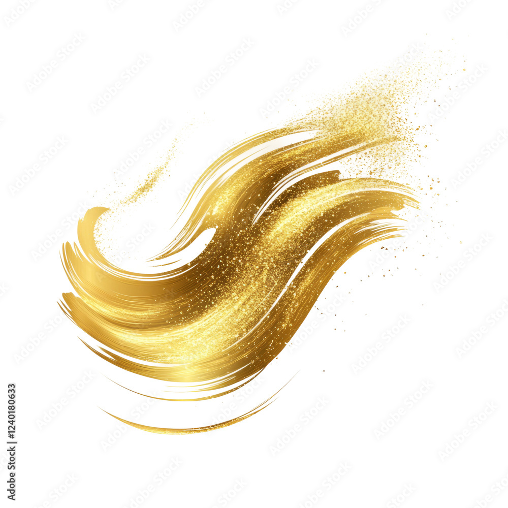 Aufkleber glitter abstract stroke wave design with a transparent background for creative projects and artistic