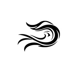 Abstract Wave Design: Black and White Vector Graphic. Perfect for logos, branding, and digital art projects.  A stylish, flowing pattern for modern designs.