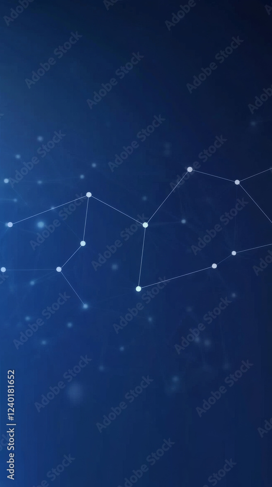 Poster abstract blue background with connected dots and lines