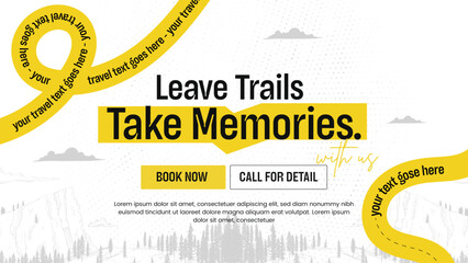adventure travel post banner design template 