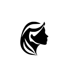 Elegant Woman Profile Silhouette: A Minimalist Vector Illustration of Female Beauty and Style
