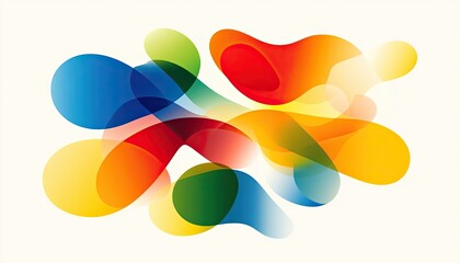 Abstract colorful shapes, vibrant fluid design, dynamic overlapping blobs, bright multicolored forms, creative graphic background.