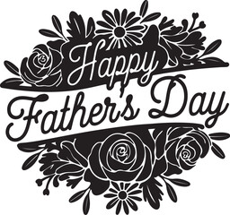 Obraz premium Fathers Day Celebration Typography with Silhouette Art