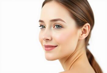 Fototapeta premium Female portrait on white background