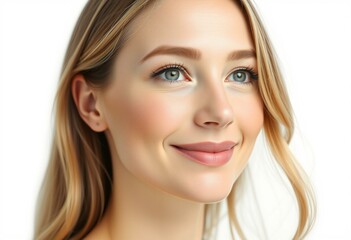 Naklejka premium Female portrait on white background