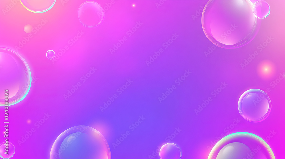 Poster colorful gradient background with floating bubbles